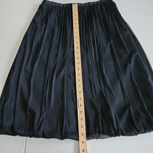 Joeffer Caoc Skirt Womens 6 Black Silk Mesh Balloon Shell Lined Midi Fairy FLAWS - Picture 6 of 16